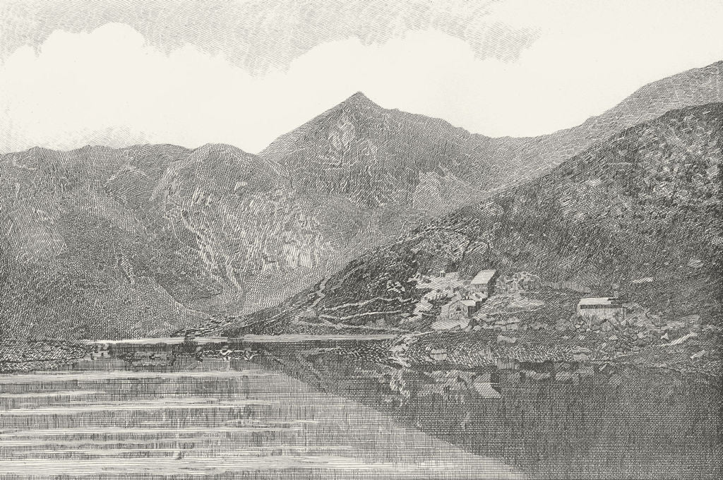 WALES. Snowdon. Barbner sepia 1895 old antique vintage print picture